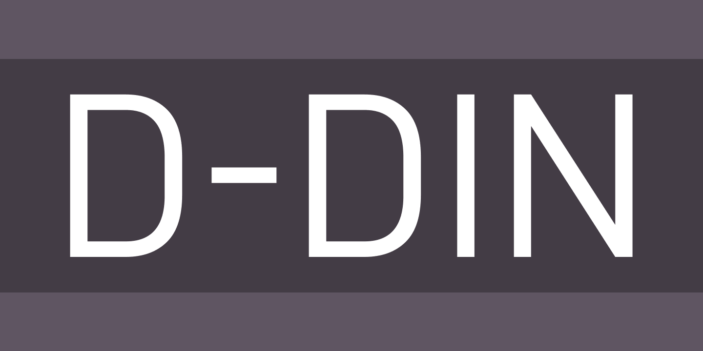 Ejemplo de fuente D-DIN Condensed Regular